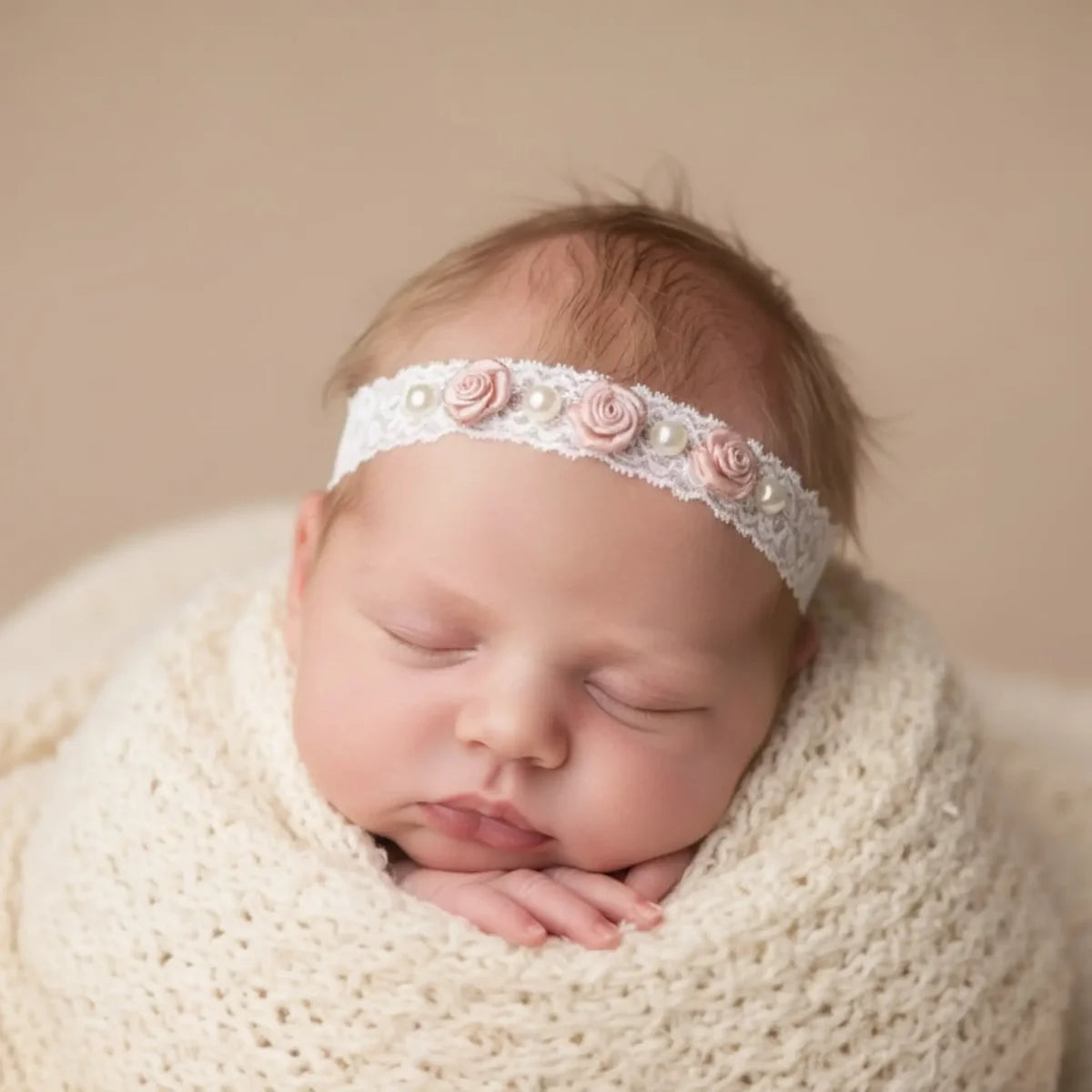 Ivory Lace Baby Girl Christening Headband