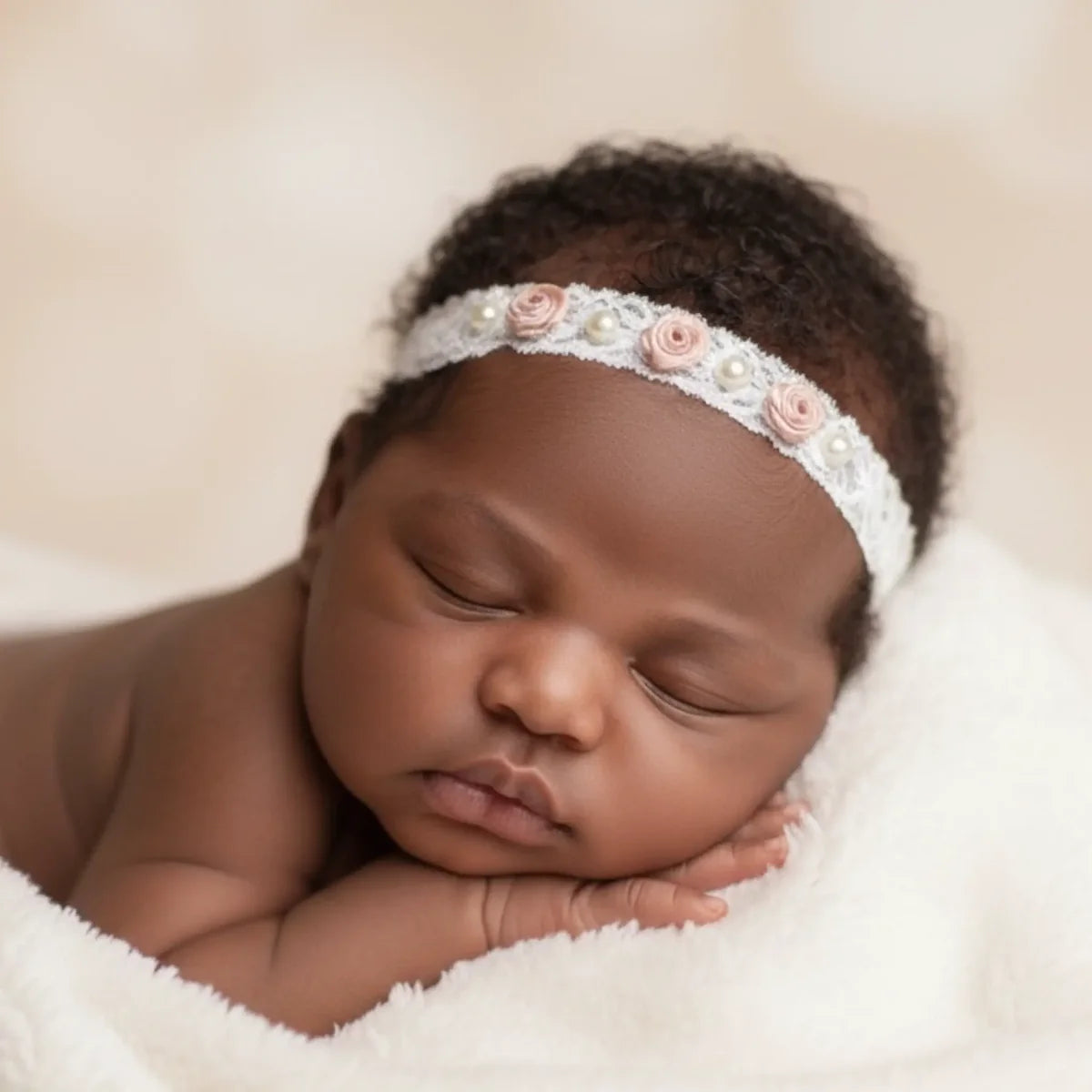 Ivory Lace Baby Girl Christening Headband