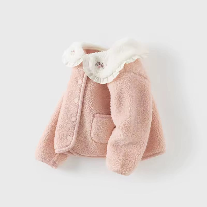 Girls Fleece Embroidered Jacket