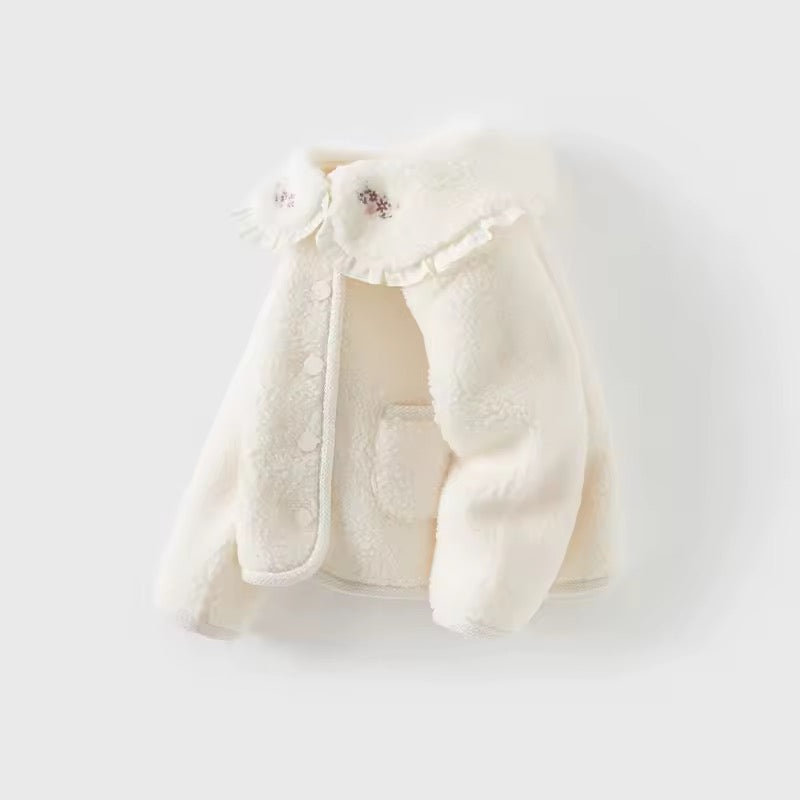 Girls Fleece Embroidered Jacket