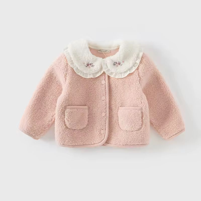 Girls Fleece Embroidered Jacket