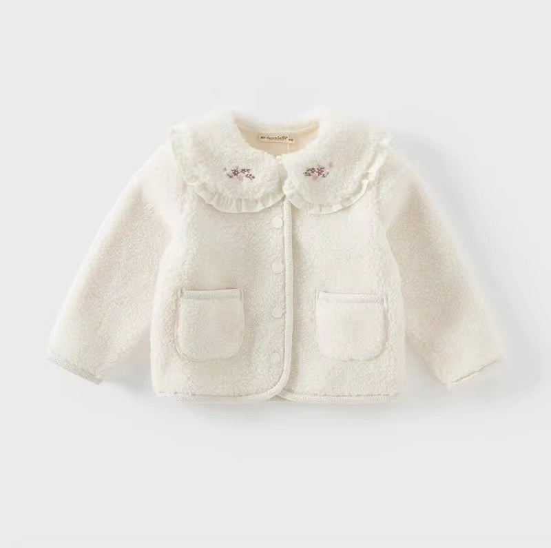Girls Fleece Embroidered Jacket