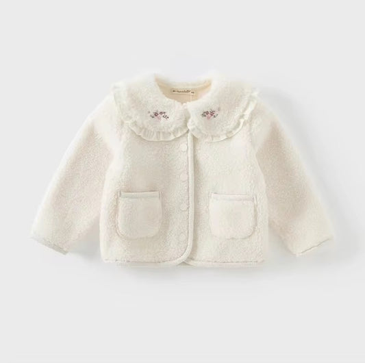Girls Fleece Embroidered Jacket