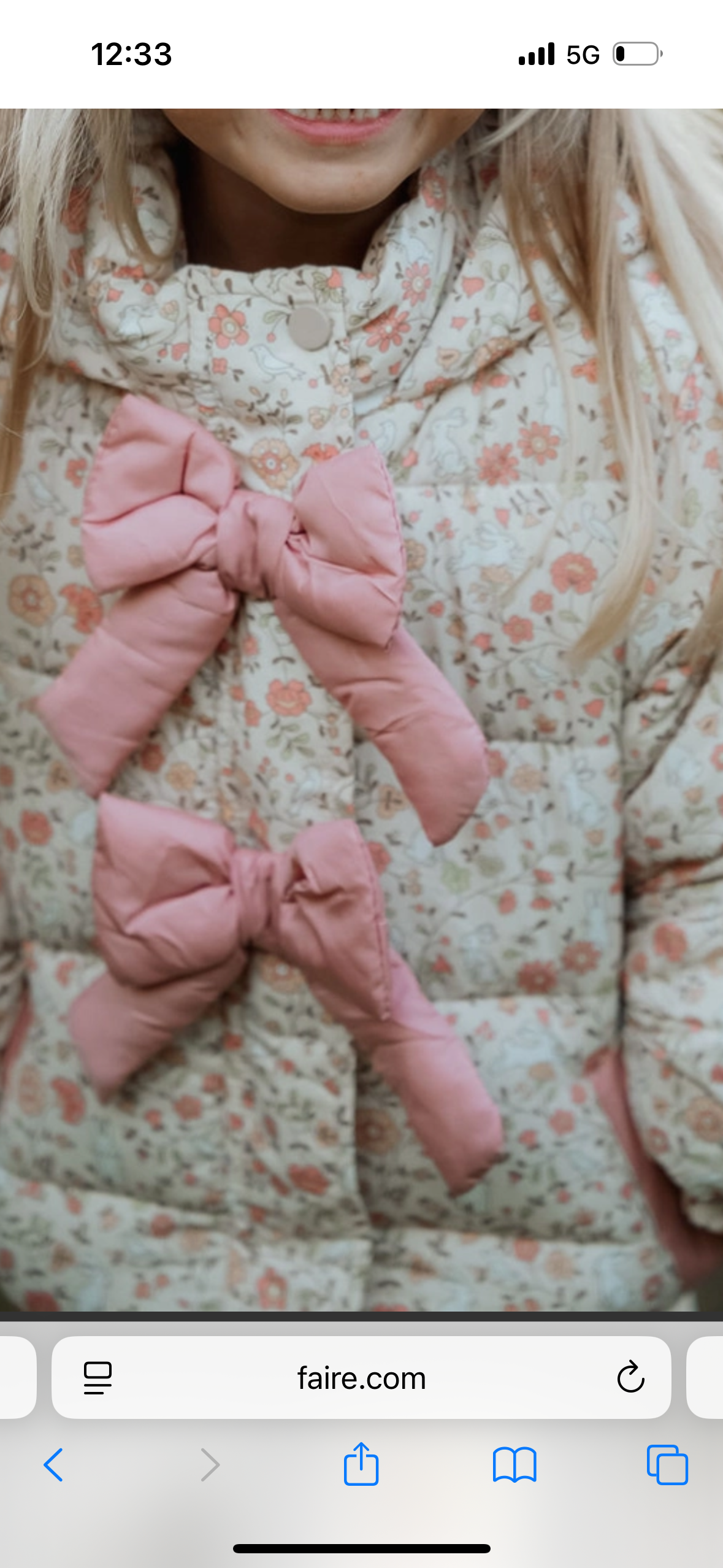 Girls Winter Padded Jacket - Flower and Rabbit Design