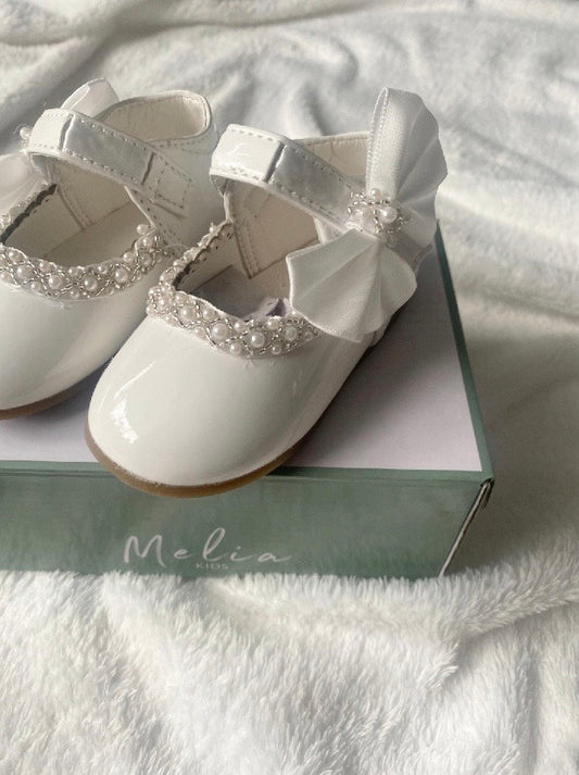 Christening/Bridesmaid/Flower Girl White Patent