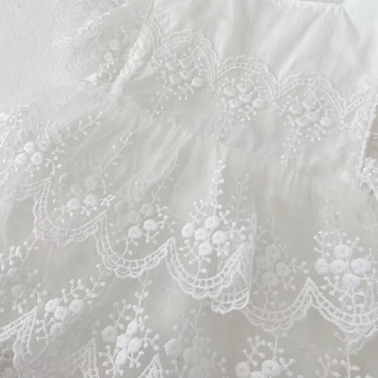 Baby Girls White Lace Romper - Made to Order