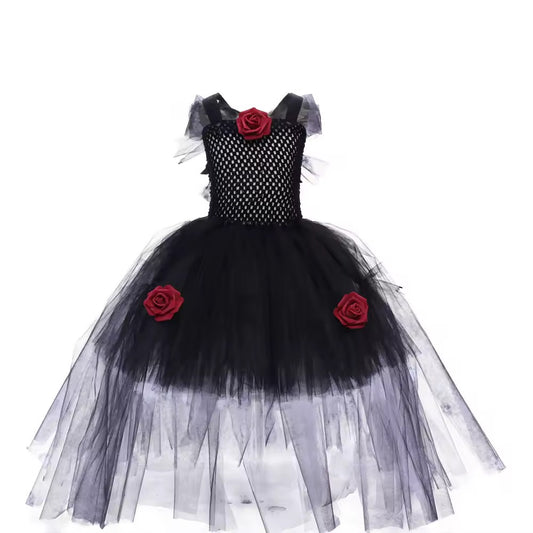 Girls Halloween Black Wicked Prom Girl Dress & Accessories Purple