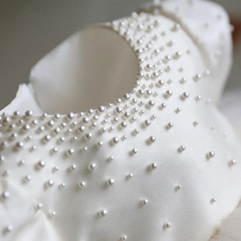 OFFER - Beatrice - Girls Pearl Accent Christening/Flower Girl Dress