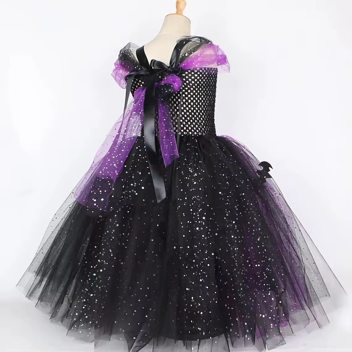 Halloween Witch Costume - Dress, Hat & Broom