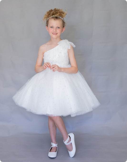 Bella Girls Pearl Accent Christening/Flower Girl Dress