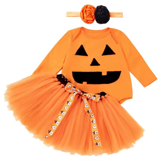 Baby/Toddler Girls Halloween Witch Costume - Romper, Skirt & Headband