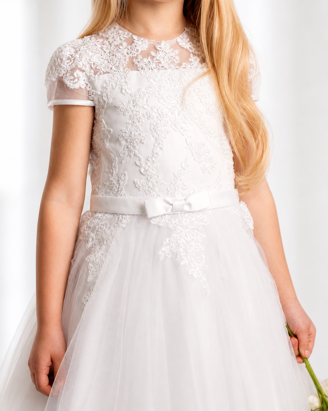 Lauren - Holy Communion/ Flower Girl Lace Embellishment Dress Ages 7-11 Years