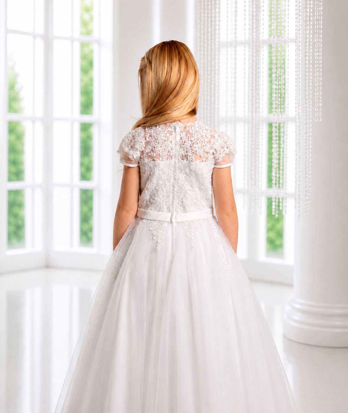 Lauren - Holy Communion/ Flower Girl Lace Embellishment Dress Ages 7-11 Years