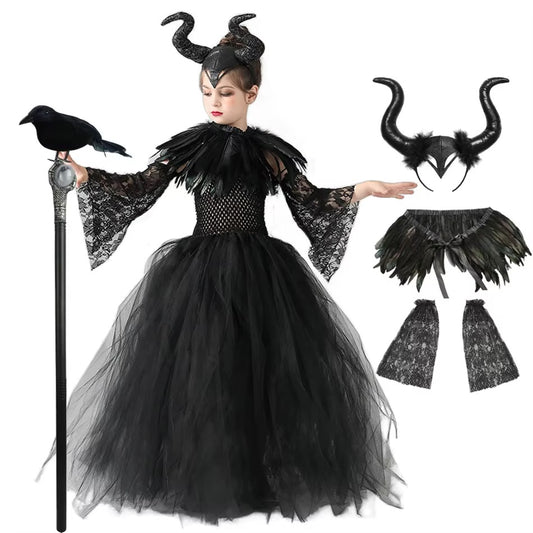 Maleficent Queen Witches Dress & Accessories