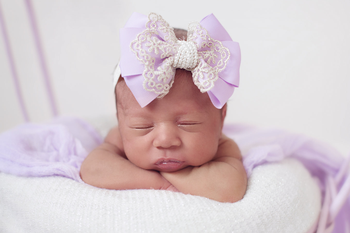 Baby Girls Lilac & Pearl Hair Band