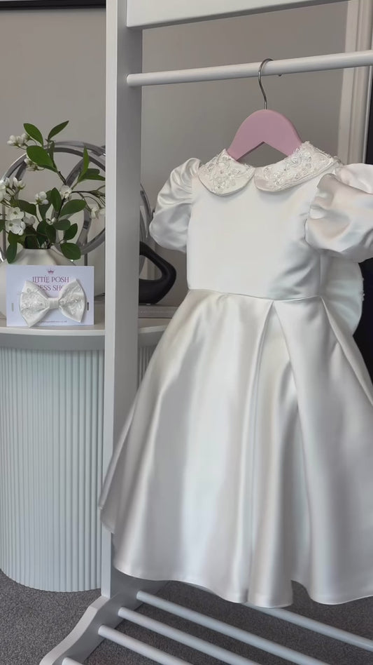 Premium Collection - Anya Girls Handmade Embellishment Satin Dress