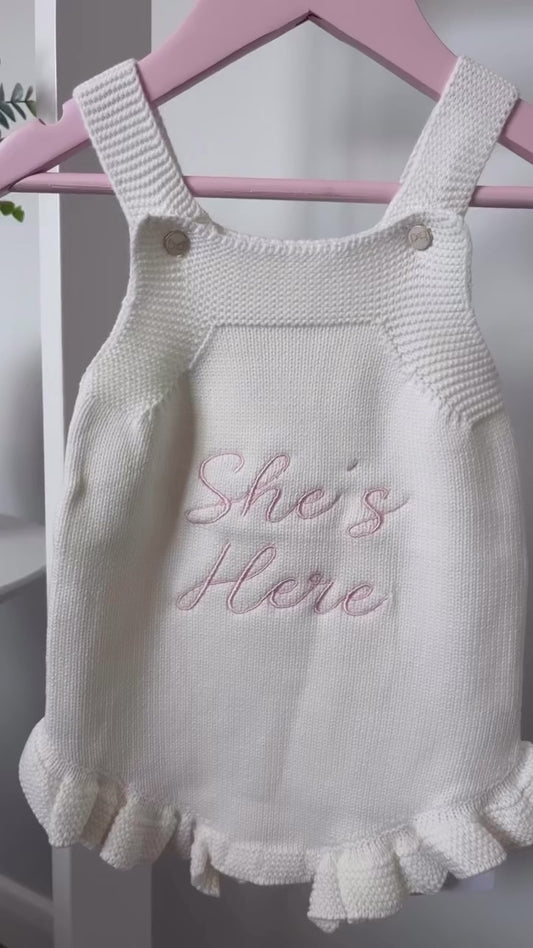 Baby Girls “Coming Home” Handmade Knitted Romper